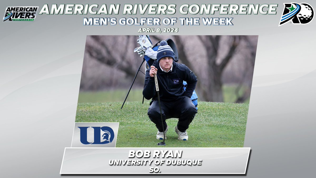 AmerRiversConf's tweet photo. M⛳️: Bob Ryan of @DbqGolf shot a team best 71 to earn medalist honors by five strokes at the weather shortened Clarke Spring Invite held at Galena Golf Club.

#rollriversMGOLF

📰: https://t.co/Xvm4yqe5PX https://t.co/65kFgqI5Cf