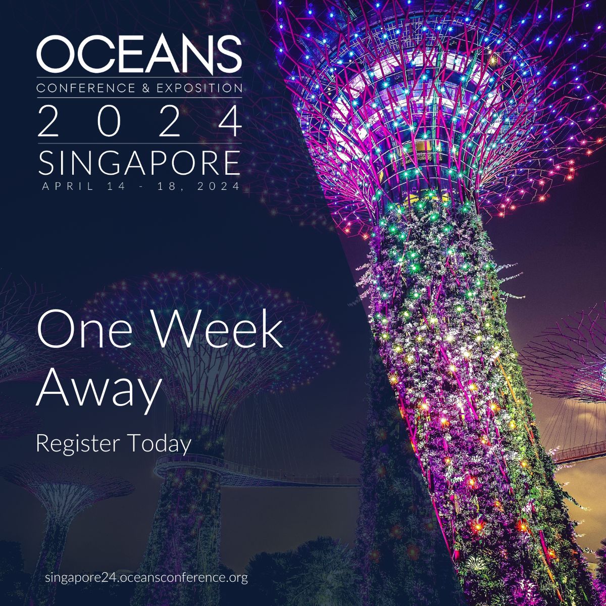 Exciting news!🌊 OCEANS 2024 Singapore kicks off in just one week! There's still time to join us for this incredible event. Don't miss out—register now and be part of the future of ocean science and technology! ow.ly/2k3l50RaQ7r #OCEANS2024Singapore #OCEANSFanatic