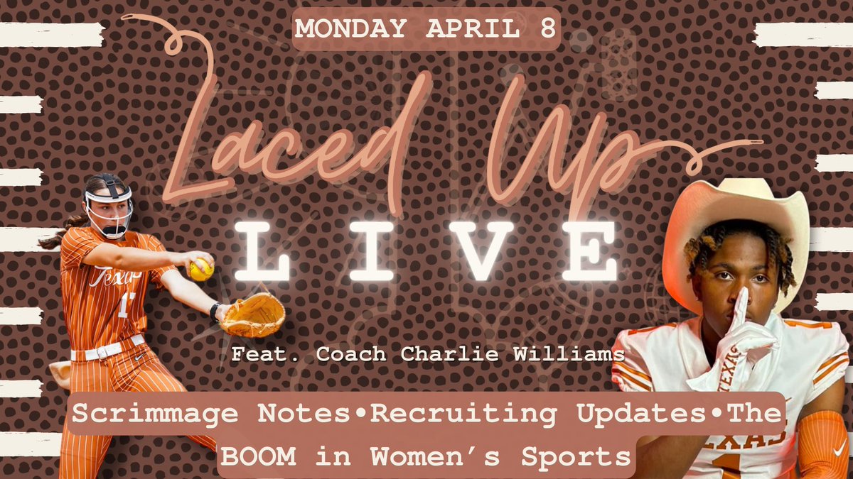 Texas Softball takes its FIRST SERIES WIN vs Oklahoma since 2009, Inside Texas’ Eric Nahlin puts in an RPM for a certain 5⭐️ to end up in Austin & were Lynette Woodard’s comments complimentary or bitter????

All this & more TONIGHT on LacedUp LIVE! with @CoachWilliamsII 🤘🏼