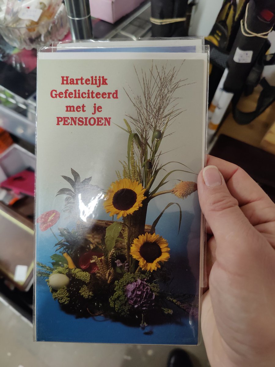 wish to god i'd bought this horrible card last week ("congratulations on your retirement")