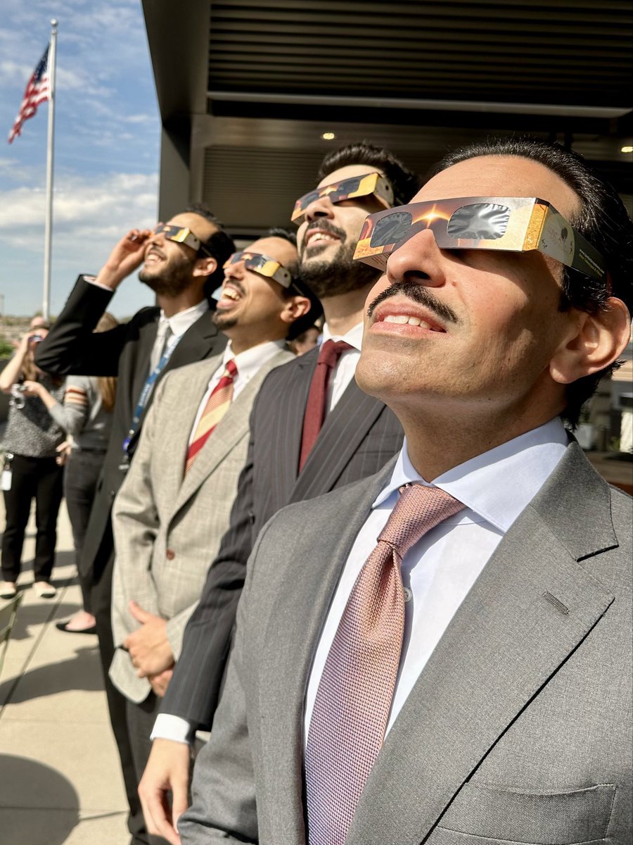 Enjoyed watching the solar eclipse today alongside the team at @BahrainEmbDC, looked like a party on every rooftop, in our case we surly did not “planet”!