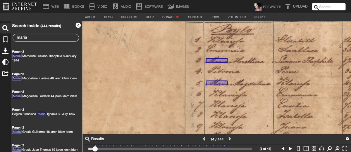 Aruba slave records, in handwriting, but full text searchable based on great work by National Library of Aruba and others, with the @internetarchive archive.org/details/ANA-DI… blog.archive.org/2024/04/08/aru…