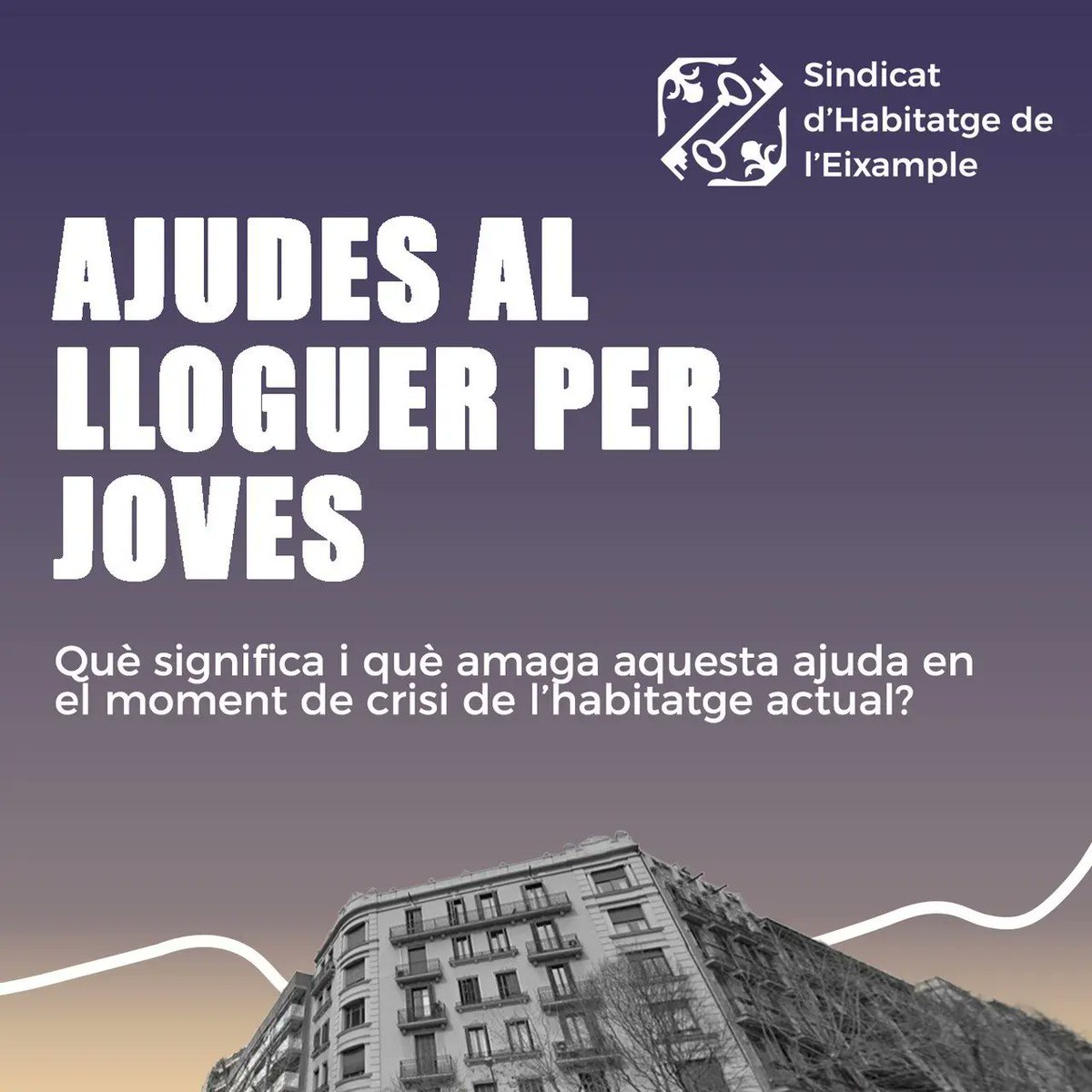 Eixample_SHSC's tweet photo. 🔵 SOBRE L'AJUDA AL LLOGUER PER JOVES

Què significa i què amaga aquesta subvenció en el moment de crisi actual? 👇 https://t.co/7CDvjLgDN9