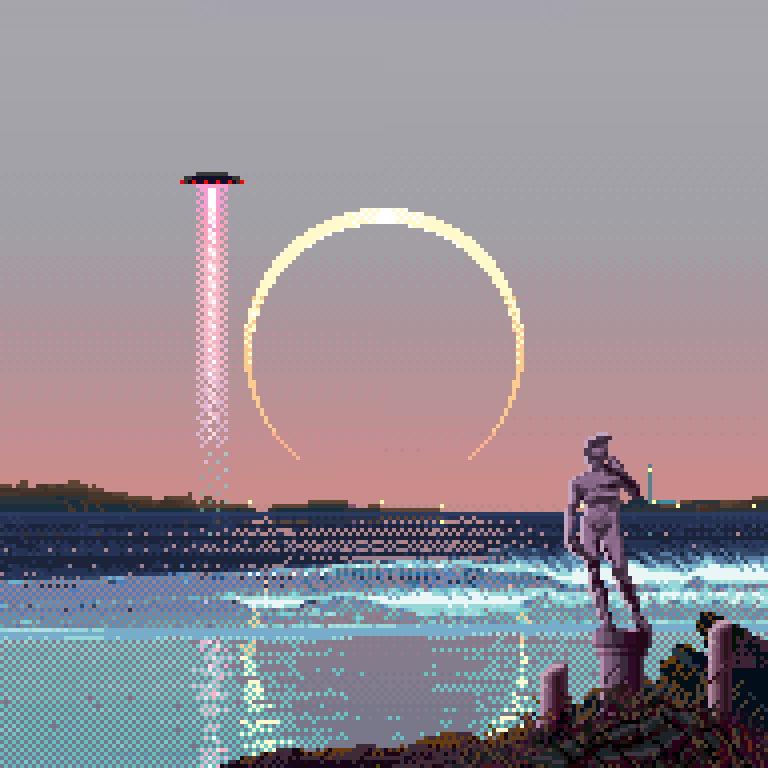 somebody says eclipsis? 🛸 solsunsets by @rgb0x00 #solananfts #pixelart