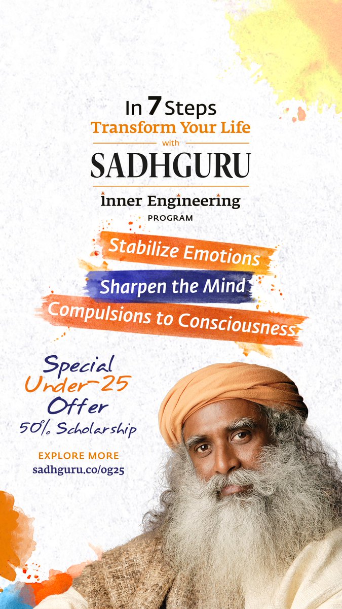 KLuvneet's tweet photo. #InnerEngineering is all about engineering your inner world as you want it to be peaceful,happy & joyful.
Register now: https://t.co/aA3acbnWW9 to take charge of the greatest gifts we have body & mind.
#InnerEngineering #WorldHealthDay #CrackTheCodeToLife
@Rajasthan_PYC @IYCMaha https://t.co/FYHR9l7bLO