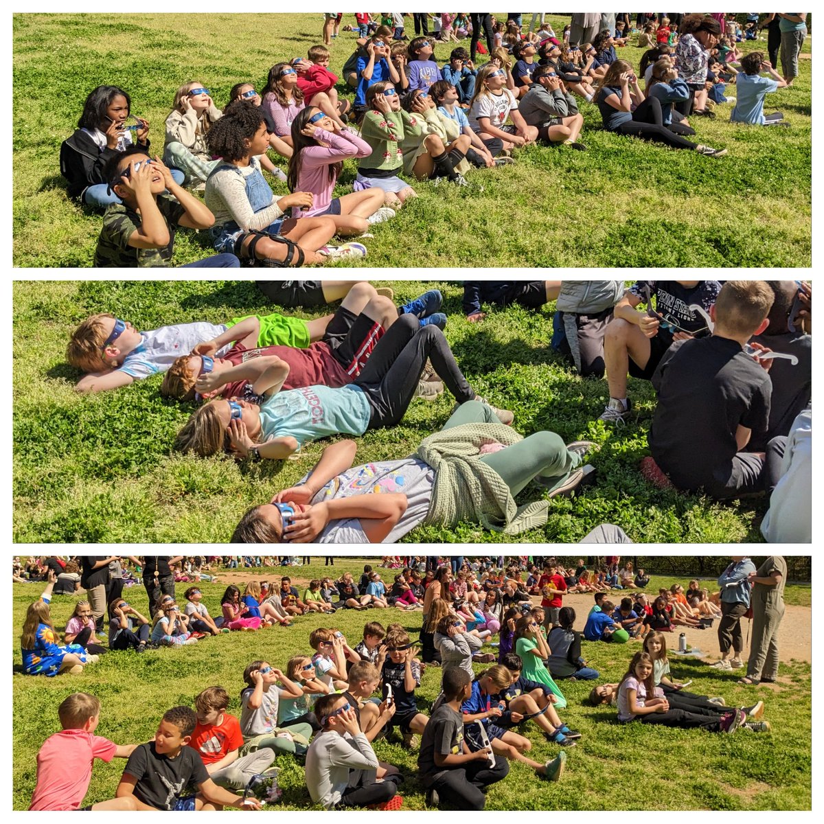 Our Panthers enjoyed checking out the solar eclipse today. What a great real-life learning experience for such a rare occurrence. Our next group of Panthers won't get this opportunity until 2044!!! #SolarEclipse2024 #scienceeducation