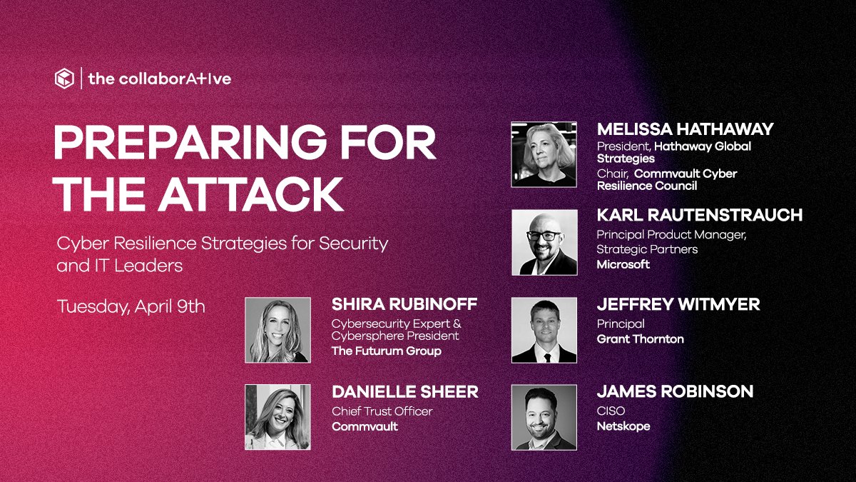 Want to hear about the new #SEC regulations from industry veterans? Or learn how to fight back against the latest AI-driven threats? Then join our panel of #cybersecurity experts tomorrow to uncover #cyberresilience insights. See you there? ow.ly/ec6330sBqGx