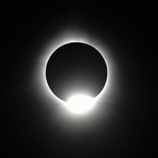 The diamond ring effect at totality in Houlton, Maine! Cindy and I are emotional. It was so incredible and one of the most spectacular things I’ve ever seen in my life. #scwx #ncwx #Eclipse #Eclipse2024