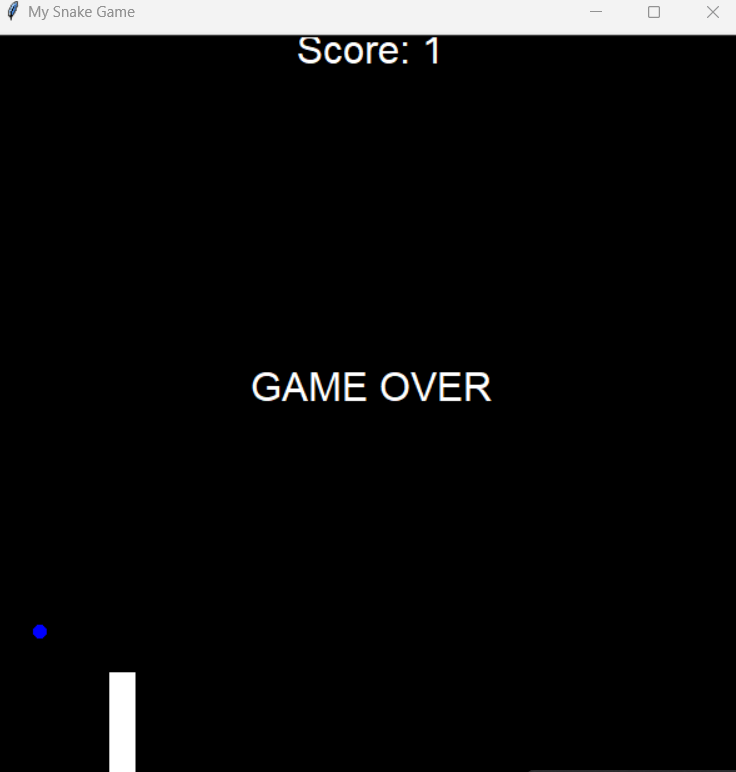HoneyDevs's tweet photo. Day 21 Complete! Learned about inheritance in Python and improved on the snake game as part of the 100 Days of Python course by adding a scoreboard and food for the snake as well as making the snake bigger as it eats #Python #100daysofcodechallenge  #100Devs https://t.co/BEp2WOq3kb