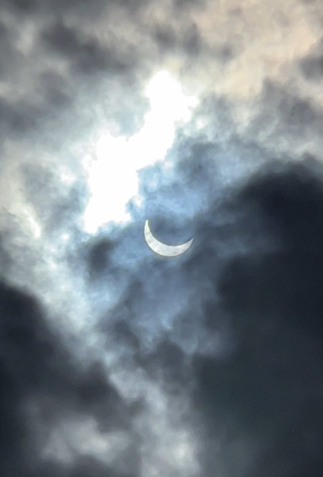 [ Through thick clouds! ] #SolarEclipse2024 #solareclipse