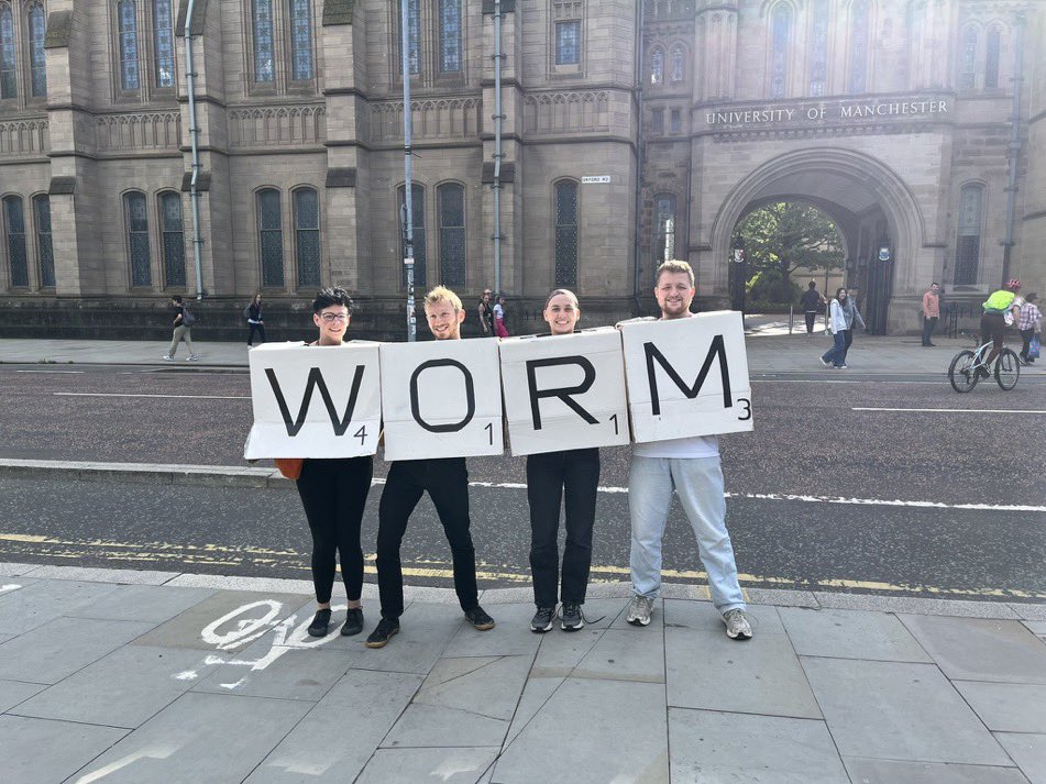 @KingOfPathogens @legionella @joeyzacks @canna_lab @kelliejurado @CadwellLab @DonaldVinh @BSPparasitology @grencisgroup @LouridoLab @wjsullivan Out and about in Manchester promoting the worm! @MacaulayTurner @grencisgroup