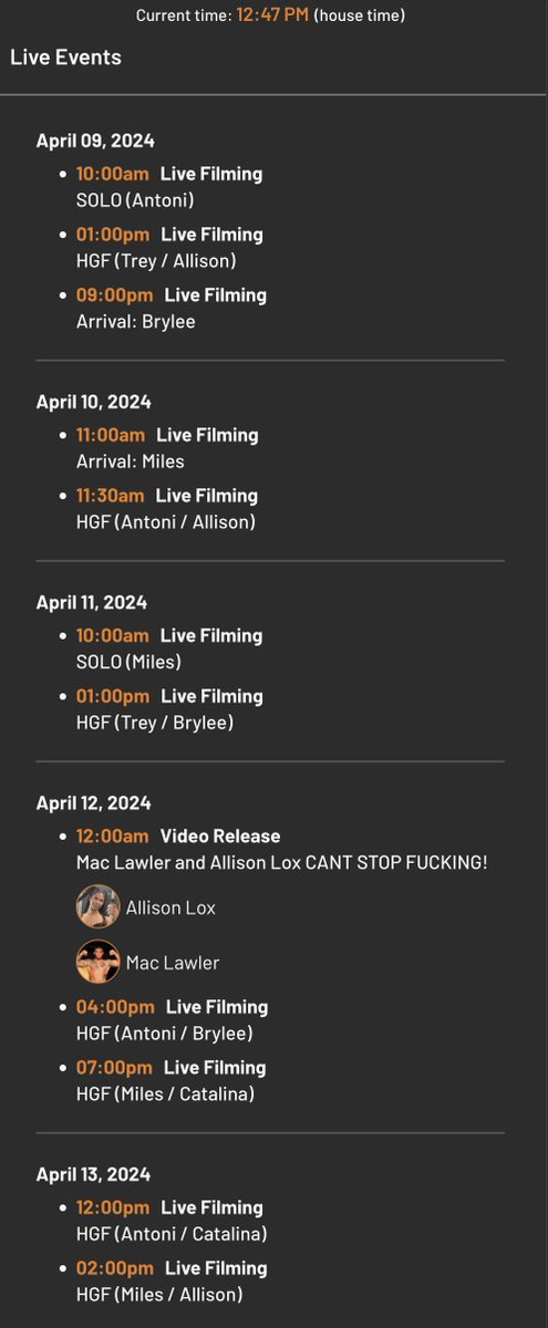 New Schedule up. #Livestream @hotguysfuck