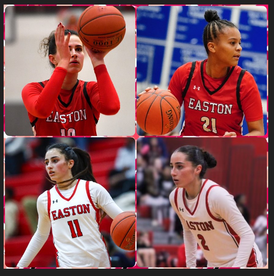 Easton Girls Basketball (@girlseaston) on Twitter photo Congrats to our 4 on their Morning Call All-Area awards:
<a href="/evalysecole10/">Evalyse Cole</a> All-Area 1st Team, HM Player of the Year & 5th in scoring w 16.6 ppg
<a href="/KourinCarew/">Kourin Carew</a> 2nd Team, 28th w 10.1 ppg
<a href="/MalloryElias11/">Mallory Elias</a> 3rd Team, 3rd for 3pts 62
<a href="/megan_elias14/">Megan Elias</a> honorable mention, 6th for 3 pts 50 Congrats to our 4 on their Morning Call All-Area awards:
<a href="/evalysecole10/">Evalyse Cole</a> All-Area 1st Team, HM Player of the Year & 5th in scoring w 16.6 ppg
<a href="/KourinCarew/">Kourin Carew</a> 2nd Team, 28th w 10.1 ppg
<a href="/MalloryElias11/">Mallory Elias</a> 3rd Team, 3rd for 3pts 62
<a href="/megan_elias14/">Megan Elias</a> honorable mention, 6th for 3 pts 50