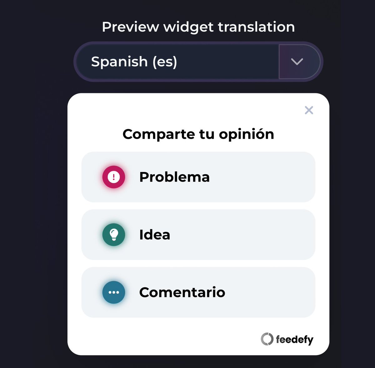 🥳 Localization just shipped!

You can now change your Feedefy widget into any of the 137 available languages!