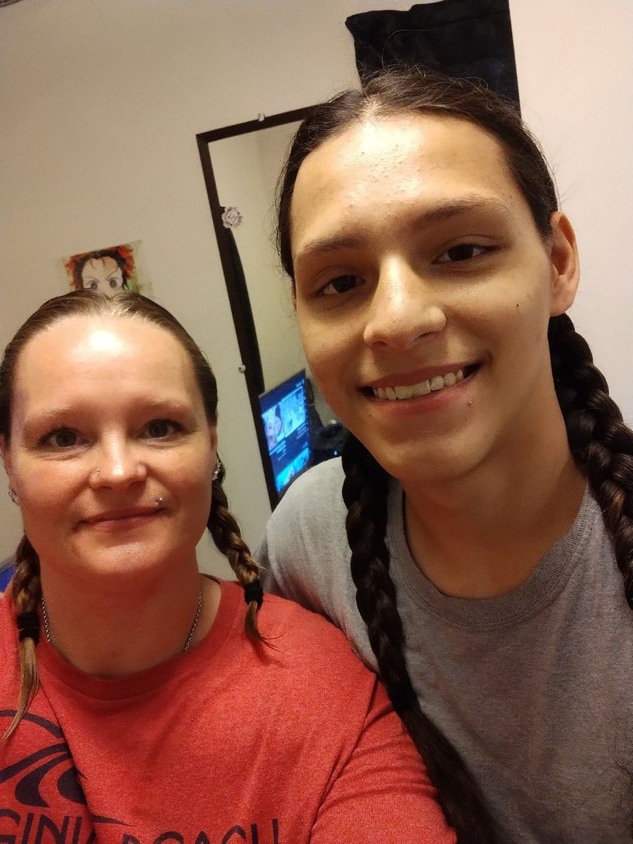 My nephew Logun and his mom Tina wearing #BraidsforCole 🫶🏽