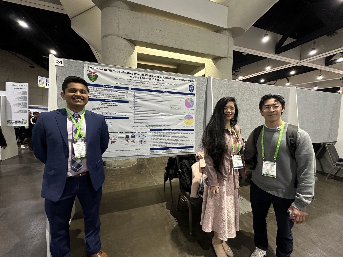 .@jennkwanMDPhD and team presented new research on immune checkpoint inhibitor myocarditis #AACR24. @YaleCardiology @AACR @SmilowCancer @Halene_lab @YaleMed