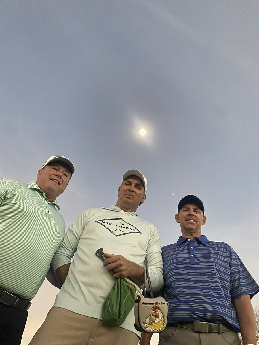 Play was paused to watch the total solar eclipse today, during round 1 of the Tournament of Champions at Sagamore Club!