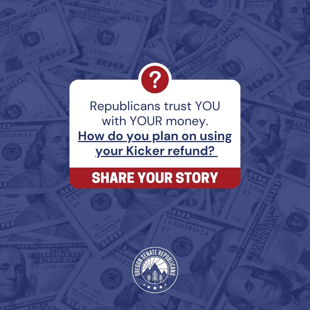 With Tax Day looming, Senate Republicans would like to know - how you plan to use your Kicker refund? Share with us in the comments below!
#ProtecttheKicker #orpol #orleg