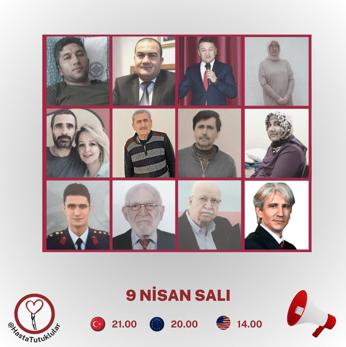 🔴⚪ETİKET DUYURUSU⚪🔴

İnfaz erteleme verilmeyen hapisteki ağır hastaların sesi olmak için YARIN AKŞAM yapacağımız etiket çalışmasına sizleri de bekliyoruz.

⏰ 09.04.2024 (Salı)
🇹🇷 21.00
🇪🇺 20.00
🇺🇸 14.00 (NY) 

#Altın Wanda Nara Jakuzi
Fenerbahçe Hakan Fidan