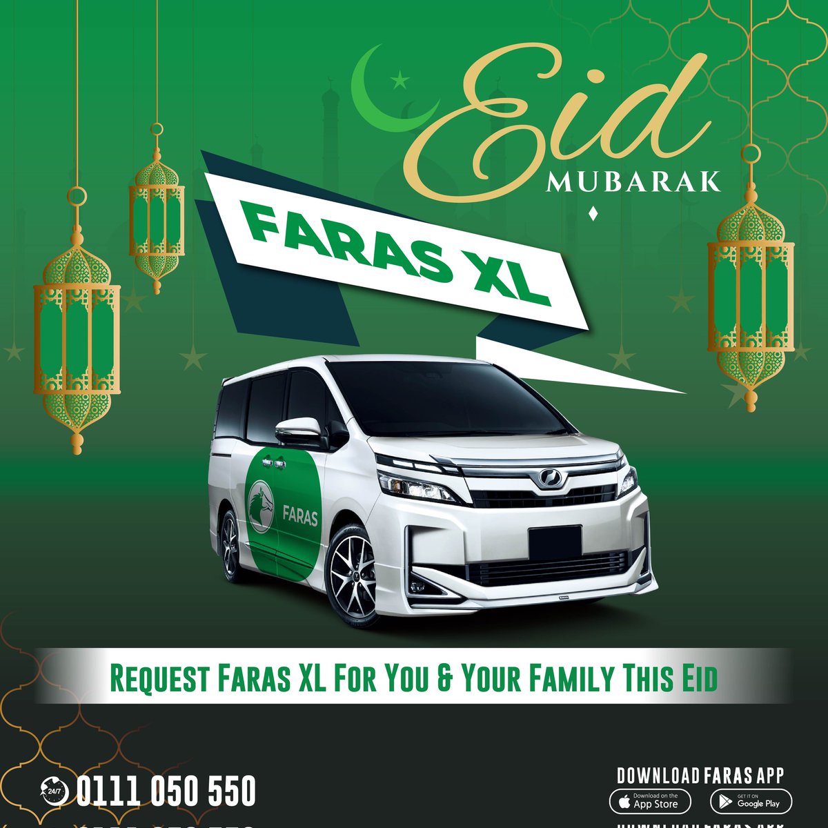 Going out with your loved ones to perform EID prayer? Consider booking Faras XL for a spacious and comfortable ride for up to 7 people. Download the Faras App now faras.link/Faras to get started