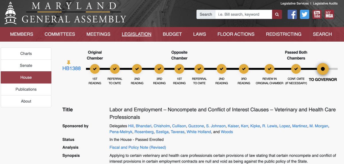 WE DID IT! Non-competes for most health care workers will soon be illegal in MD! HB1388 passed the General Assembly and is awaiting @GovWesMoore's signature. 🙏 to @sxz110 @DrJMarine @CchristmColleen for leading the charge with @ACCMaryland @AcpMaryland @Cardiology! Details 👇