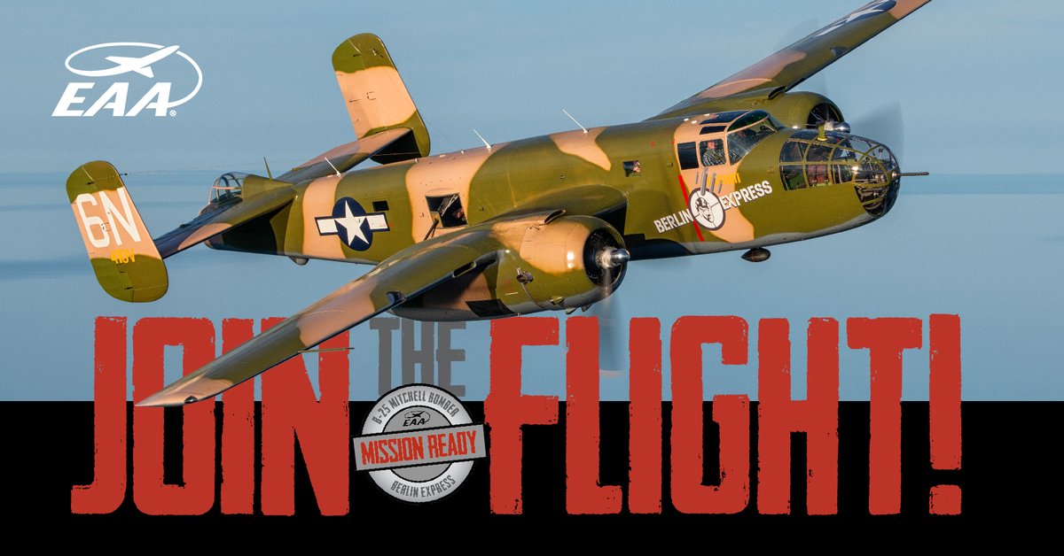 Step into the pages of aviation history and embark on an exhilarating journey aboard EAA’s legendary B-25 Berlin Express, when its tour schedule takes it to Cincinnati Municipal Airport (KLUK) in Ohio on May 24-26, 2024. The B-25 is living history that holds a remarkable…