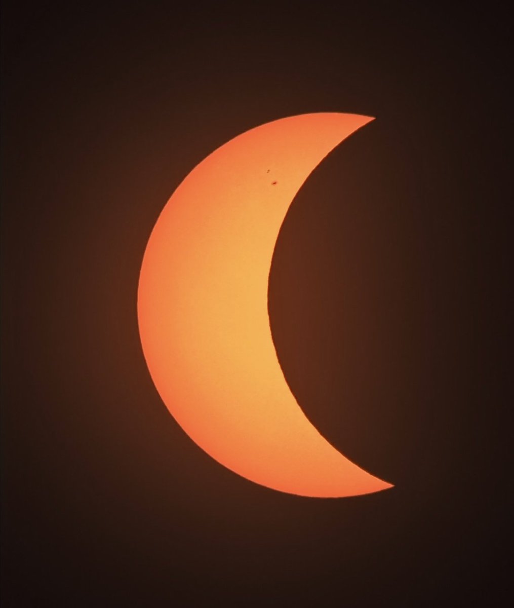 Deathus72701's tweet photo. The eclipse on 4/8/2024 as seen from Tampa, FL. Took this pic through the @zwoastro SeeStar S50. https://t.co/Nb0kUZDsP1