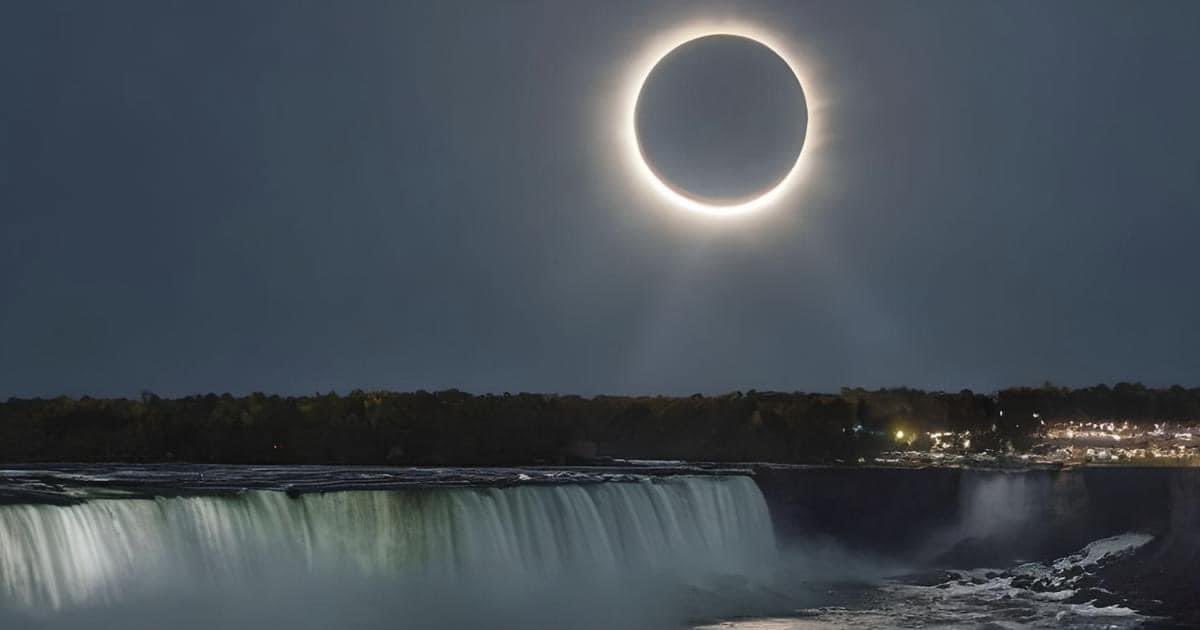 Enjoy the one in century. Solar eclipse at Niagara Falls