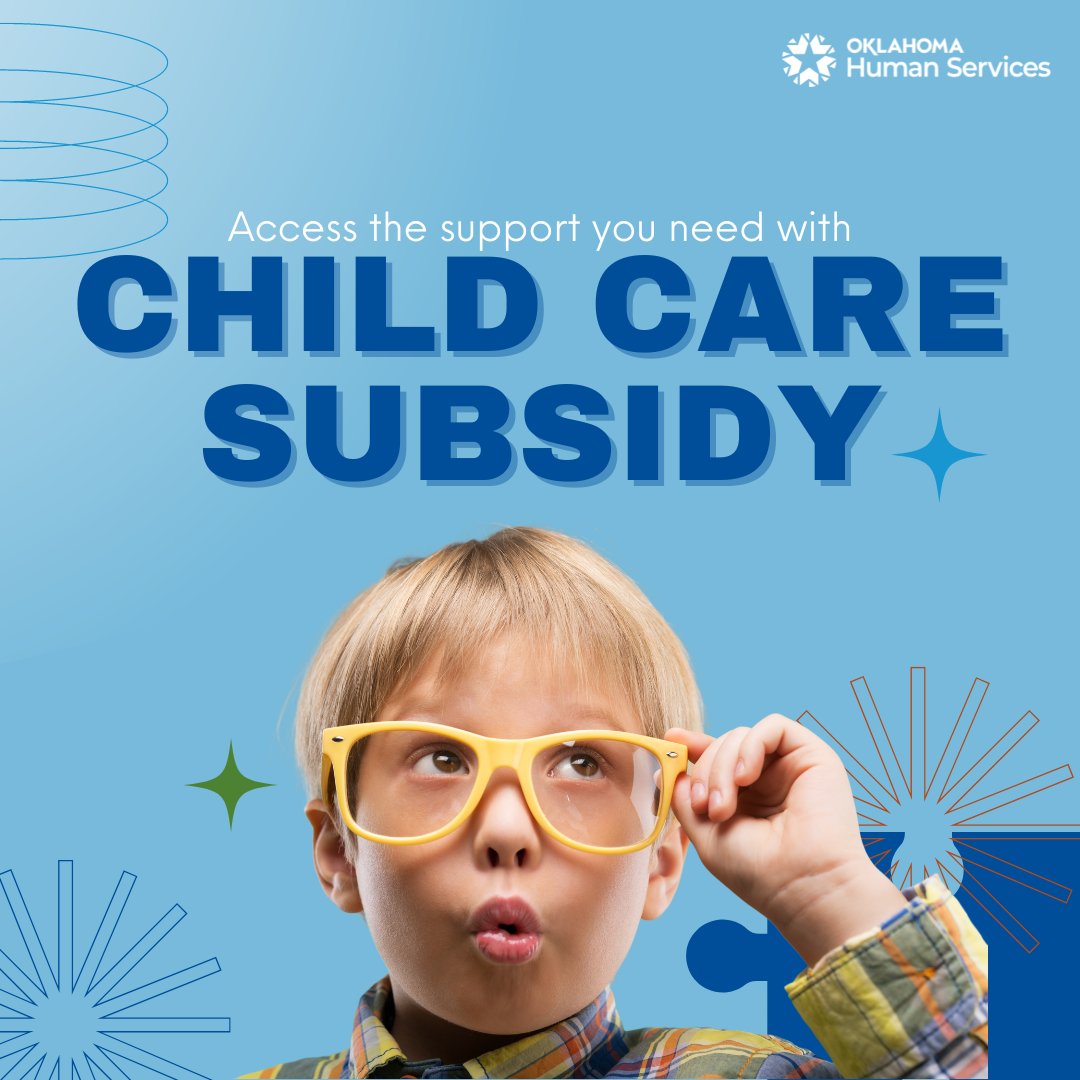 Unlock the assistance you need as a parent with child care subsidies! 🌟✨ Access support to cover the costs of licensed child care while you work, attend training, or pursue education. Explore the possibilities today: oklahoma.gov/okdhs/services…