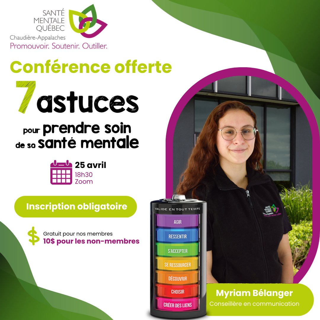 SMQ_CA's tweet photo. Hey! 😊 C’est le moment de prendre soin de toi! 🌿

Joins-toi à nous le 25 avril prochain, sur Zoom, à 18h30🫶🏻

Inscription obligatoire juste ici 👀 https://t.co/9osm2AuGv5 https://t.co/KguWmsuMcl