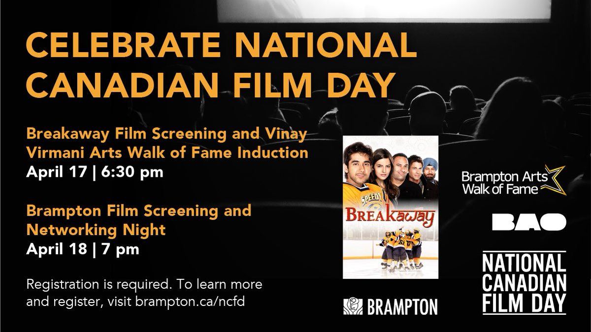 Celebrate #NationalCanadianFilmDay on April 17 & 18! 🎬 From #Brampton to the big screen, @Vinayvirmani24 is a filmmaker who has wrote, produced and acted in numerous films and documentaries. Celebrate as Vinay will be inducted into #Brampton’s Arts Walk of Fame and watch his