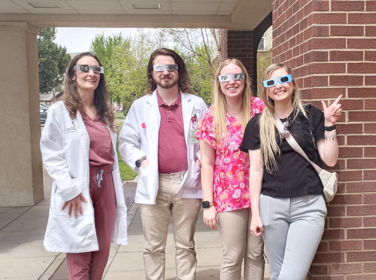 Some @ttuhsc #pharmacy students started their very last P4 rotation at Carillon in Lubbock by catching a view of the #eclipse.