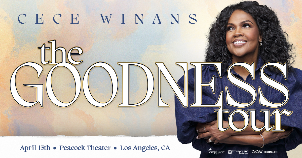 Don't miss 15 time GRAMMY winner @cecewinans this Saturday, April 13 bringing 💜 The Goodness Tour to Peacock Theater. 🎟️ Tickets available at pckthr.la/cece24tw