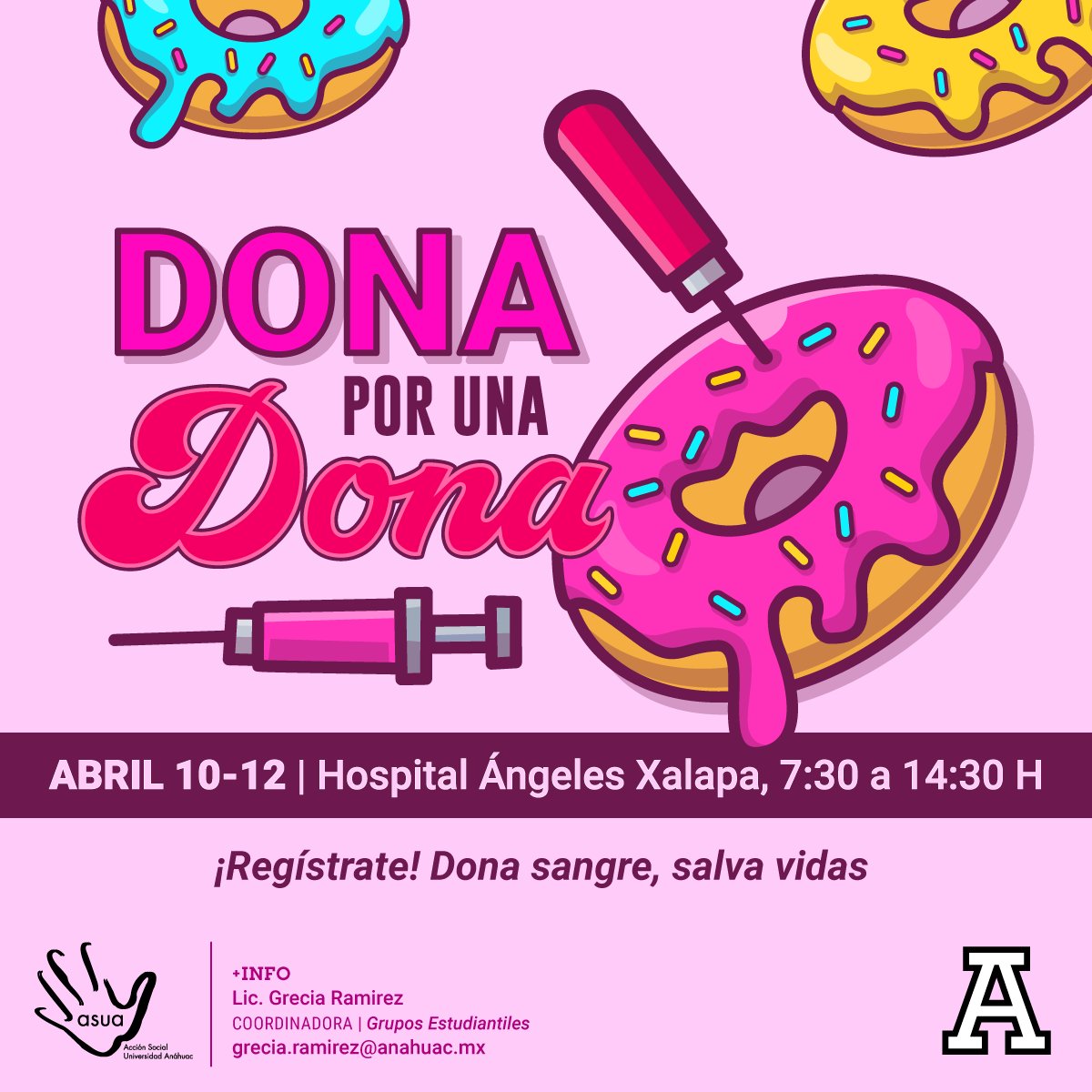 La Coordinación de Grupos Estudiantiles y ASUA, te invitan a participar en la campaña de donación de sangre. No te pierdas esta oportunidad de ayudar.

#AnáhuacVeracruz #SomosAnáhuac