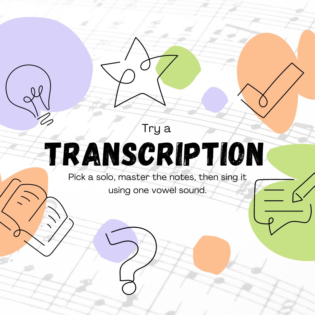 Elevate your riffing with transcriptions! Learn solos from jazz legends like Miles Davis and Charlie Parker. Pick a solo, master the notes, then sing it using one vowel sound. This exercise exposes you to new rhythmic and melodic ideas, enhancing your vocal skills. 🎵