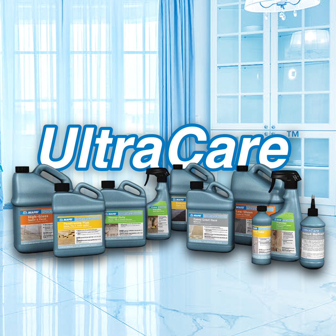 Take UltraCare of your stone, tile and grout surfaces! The UltraCare family features premium sealers, highly concentrated cleaners, professional-strength problem-solvers and one-step finishes with maximum stain resistance. Learn more about these products: bit.ly/MAPEI_UltraCare