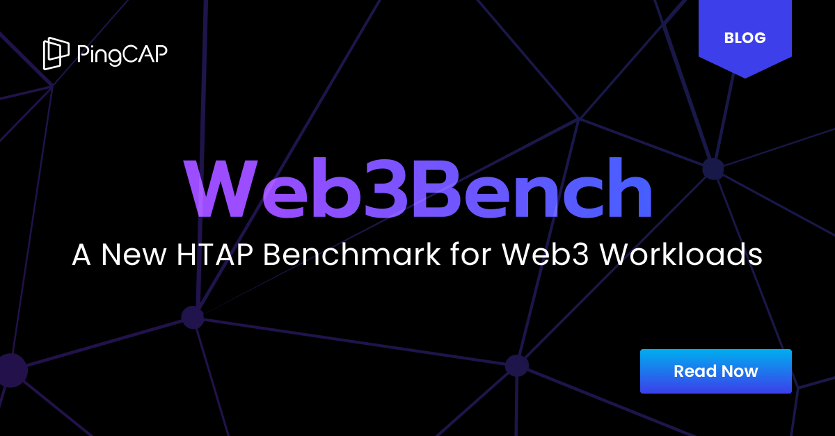 Introducing Web3Bench 👋, a hybrid transaction / analytical processing (HTAP) benchmark. Get insights in HTAP Benchmark testing and experimenting 🧪 with TiDB. Read the blog to learn more about HTAP Benchmark benefits. ✅ #HTAP #Web3 #TiDB social.pingcap.com/u/5tviSP