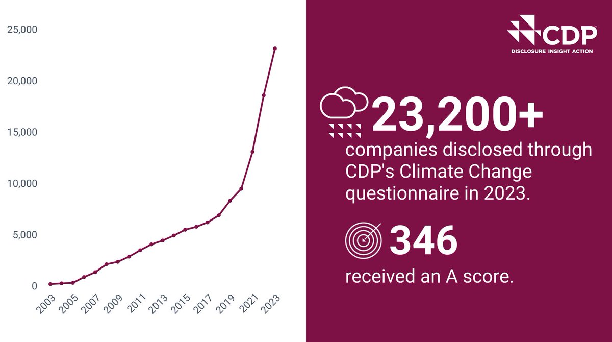 A List companies have the most accurate picture of their environmental impacts and are best equipped to take climate and nature-positive actions to mitigate them. But still only a minority of companies are rising to the challenge. Find out more: bit.ly/CompanyScores2…