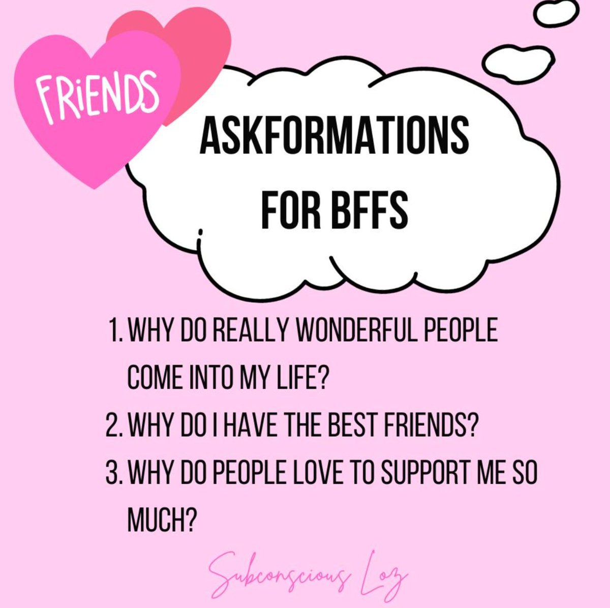 subconsciousloz's tweet image. Guys, askformations are simply affirmations put into the form of a question. Why use these? Well, you don't have to, but sometimes it's nice to change things up a bit.
#Affirmation #HowToManifest #SubconsciousReprogramming