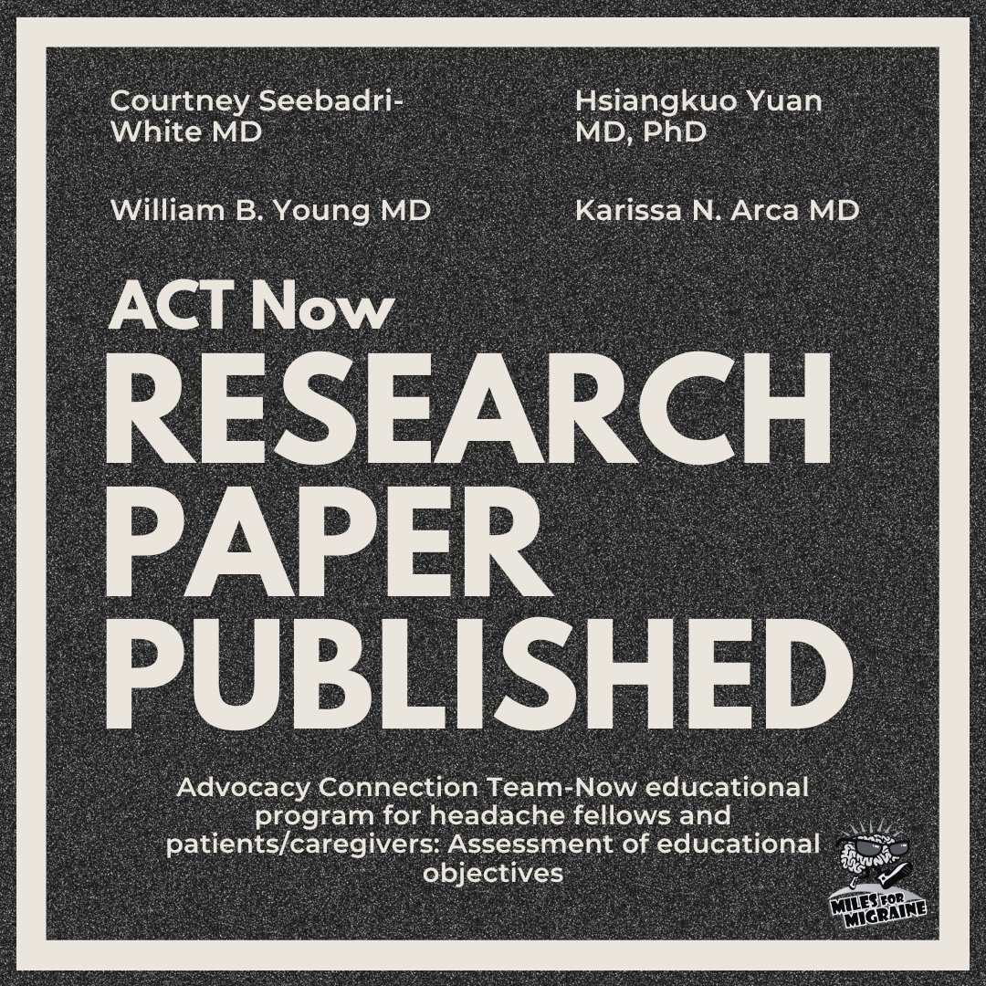 Are you interested in becoming a better advocate? Join @miles4migraine's ACT-Now program and improve your advocacy skills in a mixed cohort of patients and headache fellows. Learn more & apply: bit.ly/4aqVvXk Read about the program's impact: …adachejournal.onlinelibrary.wiley.com/doi/epdf/10.11…
