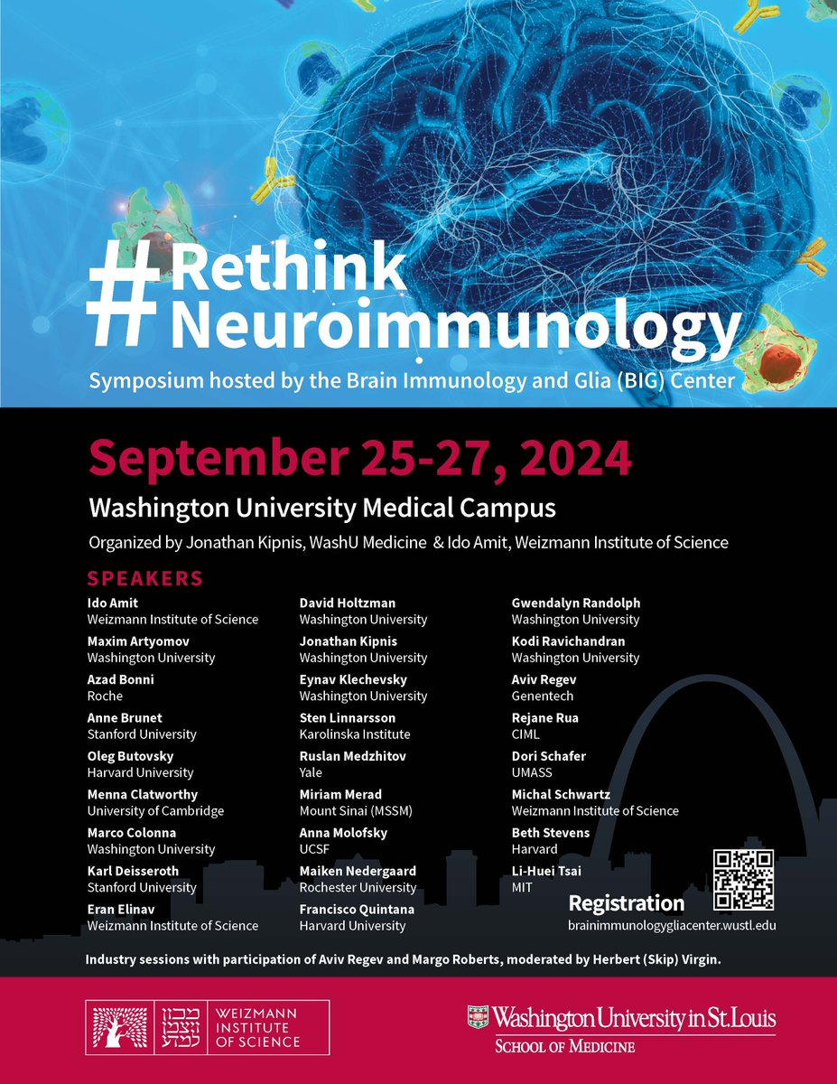 Jonathan Kipnis 💔🎗️ (@jonykipnis) on Twitter photo Excited to co-host another amazing conference #ReThinkNeuroimmunology together with <a href="/IdoAmitLab/">IdoAmitLab</a>. This time we are hosting <a href="/WUSTLmed/">Test Account</a> @WUSTL. Registration site is now open. Please register asap. Number of seats is limited. brainimmunologygliacenter.wustl.edu/items/2024-ret… Excited to co-host another amazing conference #ReThinkNeuroimmunology together with <a href="/IdoAmitLab/">IdoAmitLab</a>. This time we are hosting <a href="/WUSTLmed/">Test Account</a> @WUSTL. Registration site is now open. Please register asap. Number of seats is limited. brainimmunologygliacenter.wustl.edu/items/2024-ret…