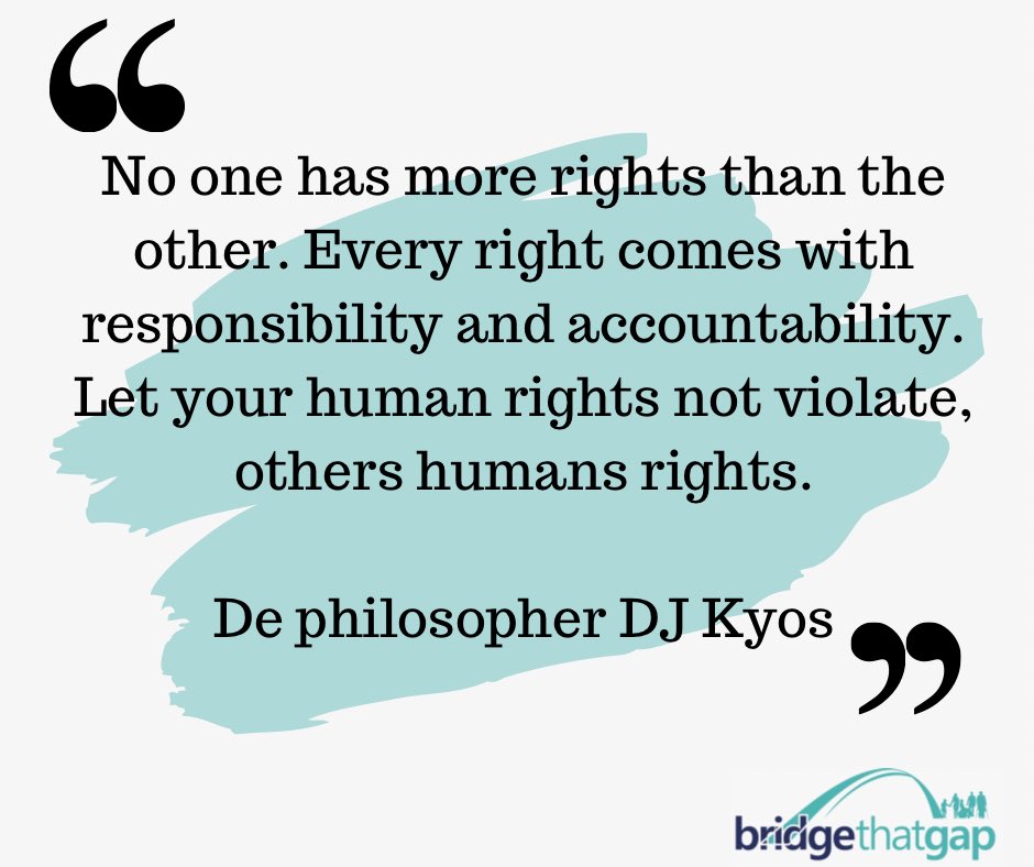 Let your human rights not violate, others humans rights. #mondayquote #bridgethatgap #equalrights #humanrightsactivist