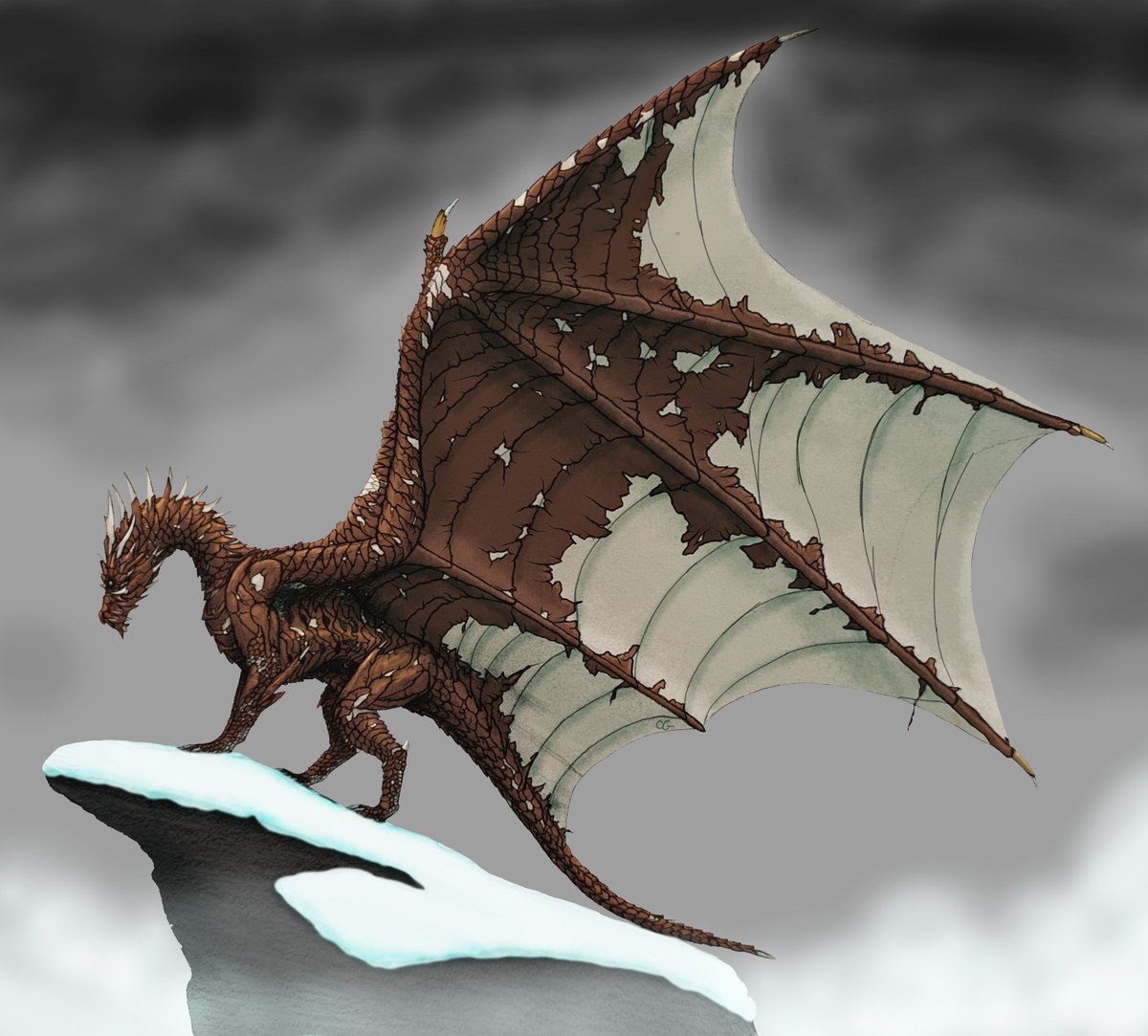 Rusted Kushala Daora from #MonsterHunter Drawn in pencil, colored digitally.