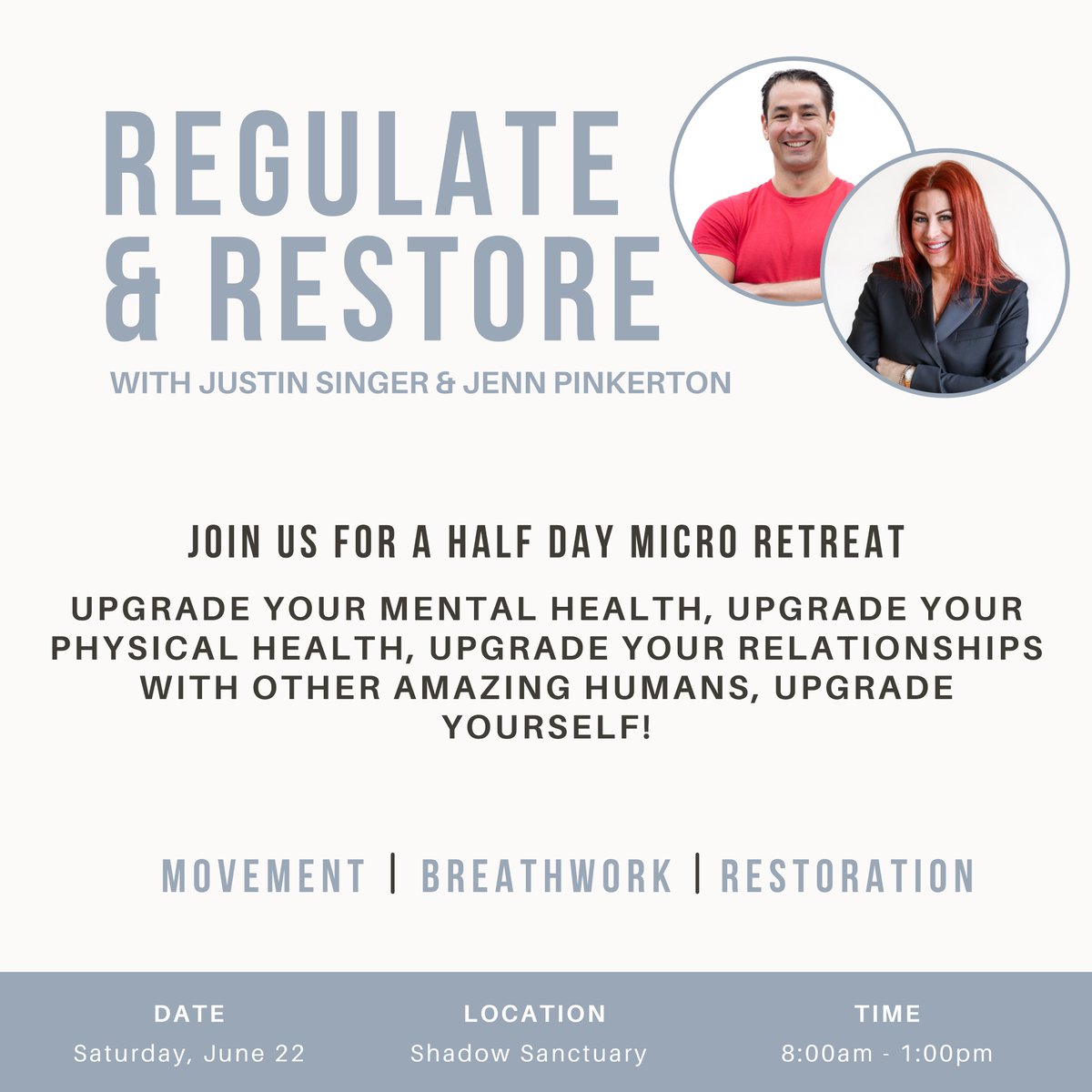 redheadreveal's tweet image. Click the LINK in my BIO to sign up for the Regulate &amp;amp; Restore micro retreat hosted by myself and @jsignertx

Use code ‘JUNEEARLYBIRD’ to save $100 before April 30th.

#redheadreveal #regulateandrestore #microretreat #movement #breathwork #restoration #wellness #mentalhealth
