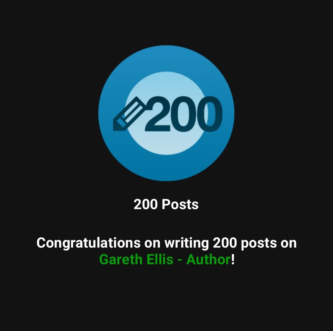 And my first blog post in a while, is also my 200th!