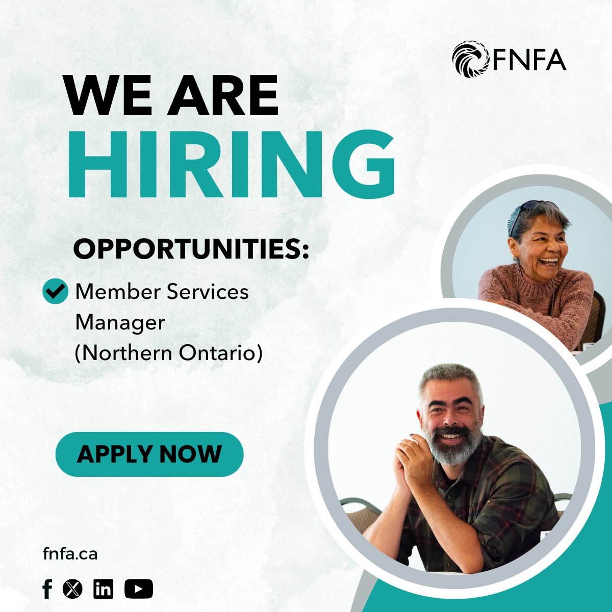We are hiring: Join the FNFA Team today! Apply now and help unlock a brighter future! 🔗 fnfa.ca/en/opportuniti… 
#FNFA #StrongerTogether #Hiring #Jobs #IndigenousEconomy