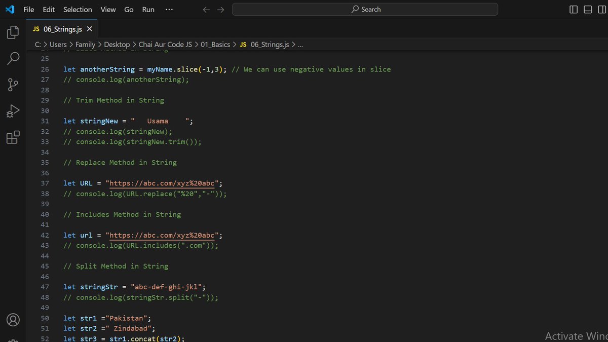 SyntaxSam405's tweet image. Day 20 Update: 
Currently diving deeper into JavaScript! Learned the basics and now exploring string manipulation and its methods like trim, split, and slice etc. Exciting progress ahead! 💪 
#100DaysOfCode 
#JavaScript