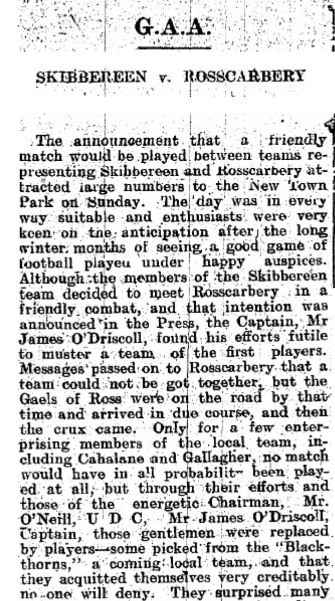 On this day in 1906 Skibbereen (now @RossaGAA) and Rosscarbery (now @CarberyRangers) clashed at the Town Park in Skibbereen in both Hurling and Football #corkhurlinghistory