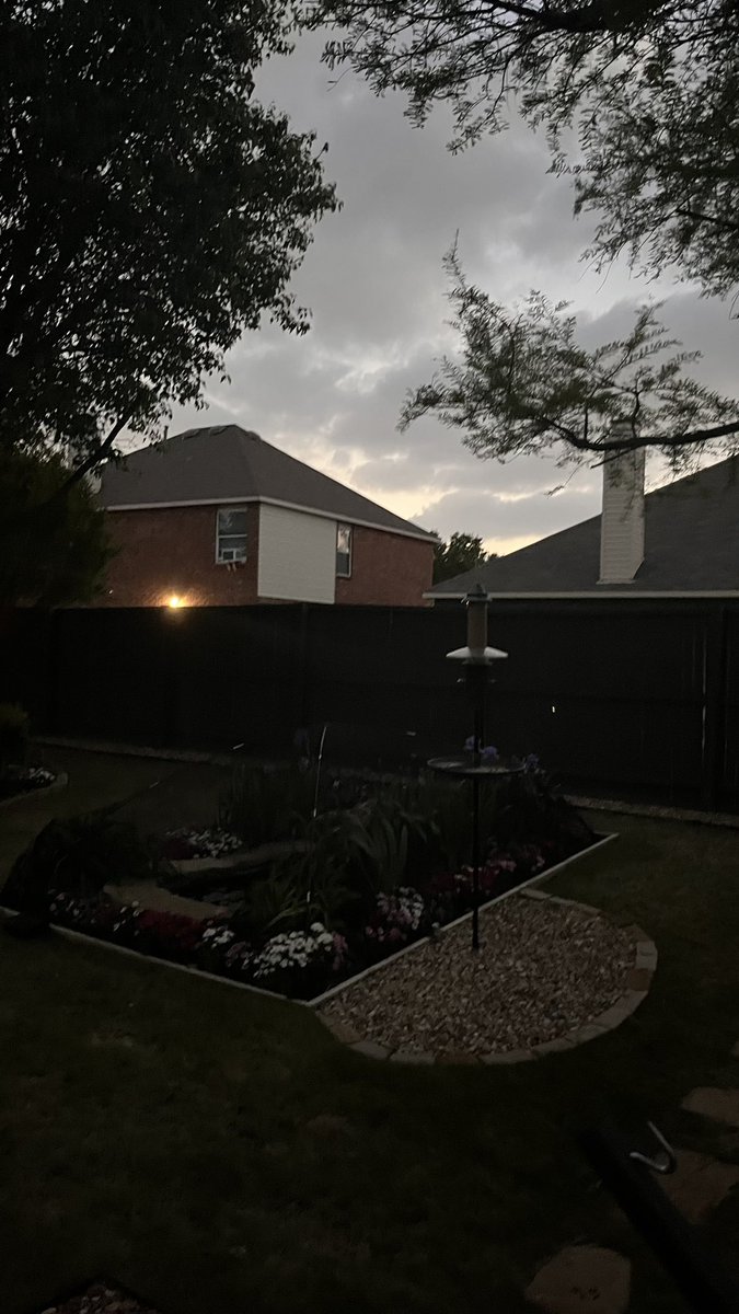 Not a great pic but there it is, and how the yard darkened and lights came on and the birds went silent #Eclipse2024