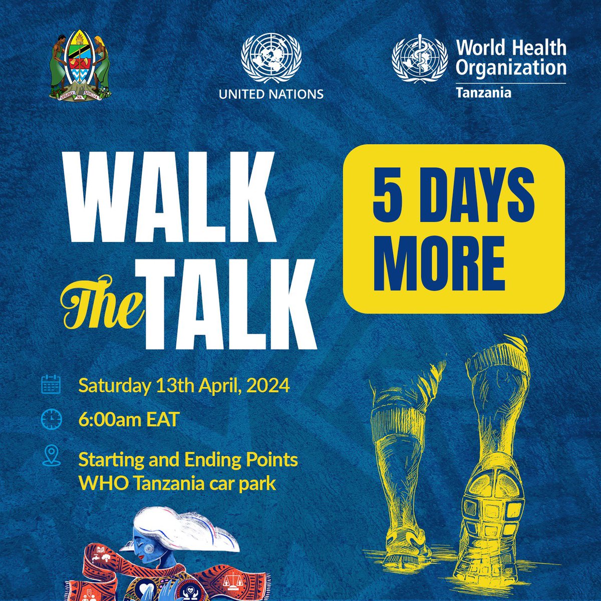 On Saturday, our 3 main offices; Dodoma, Zanzibar and Dar es Salaam will host the #WalktheTalk challenge and health outreach with @wizara_afyatz . This is part of the commemoration of #WorldHealthDay2024. Are you joining us ? Let us know in the comment!!!